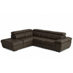 viola sectional in brown top grain leather new