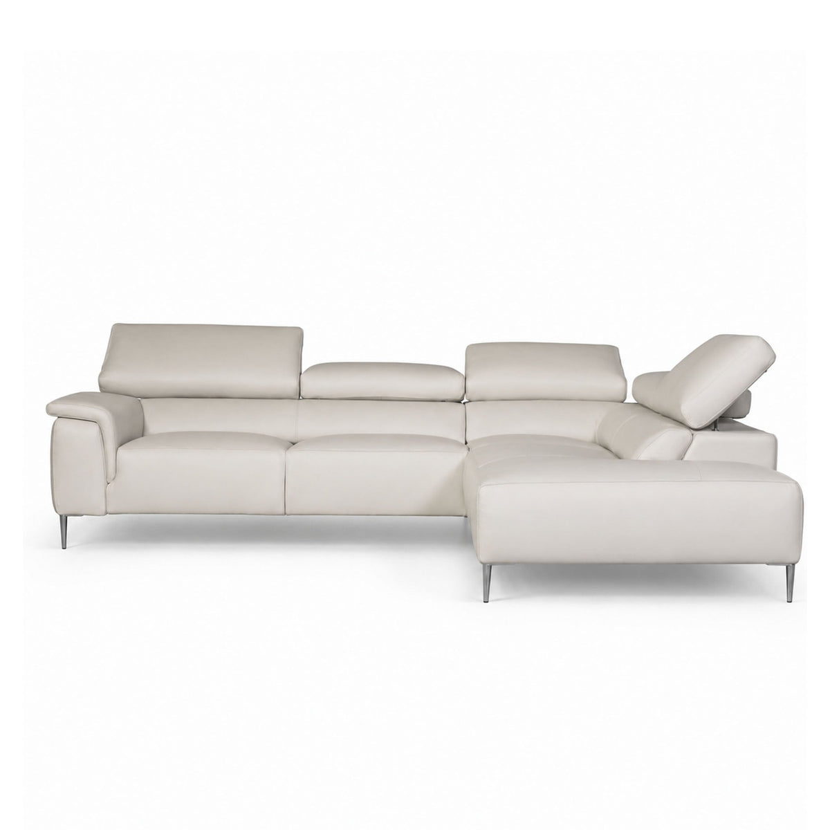 volo sectional in grey top grain leather new