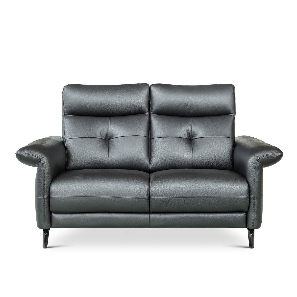 diva loveseat in black top grain leather floor